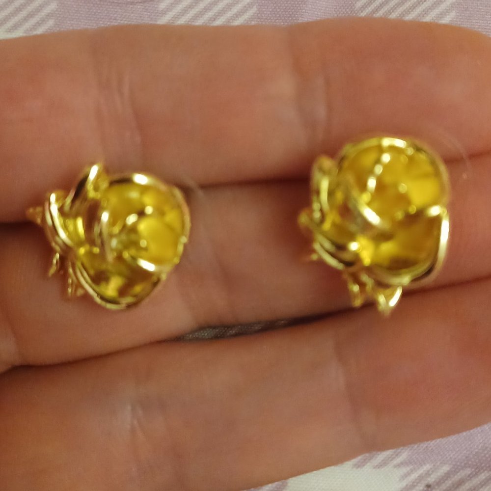 Spring Flral Rose Stud Earrings